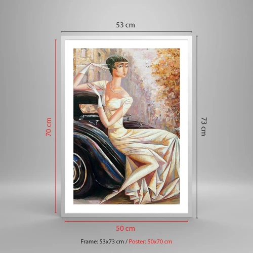 Pôster em moldura branca - Elegância retro - 50x70 cm