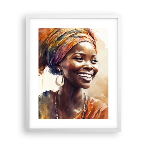 Pôster em moldura branca - Rainha africana - 40x50 cm