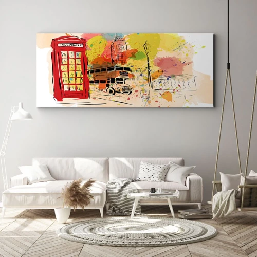 Quadro em tela - A cidade da variedade - 120x50 cm