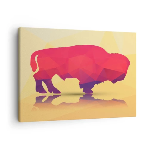 Quadro em tela - A força amaranto do bisonte - 70x50 cm