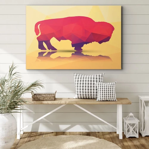 Quadro em tela - A força amaranto do bisonte - 70x50 cm