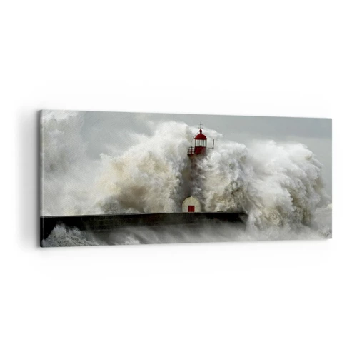 Quadro em tela - A ira do oceano - 100x40 cm