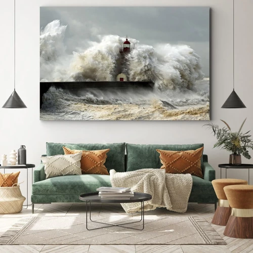 Quadro em tela - A ira do oceano - 70x50 cm