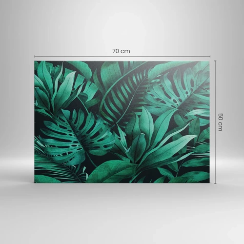 Quadro em tela - A profundidade da vegetação tropical - 70x50 cm