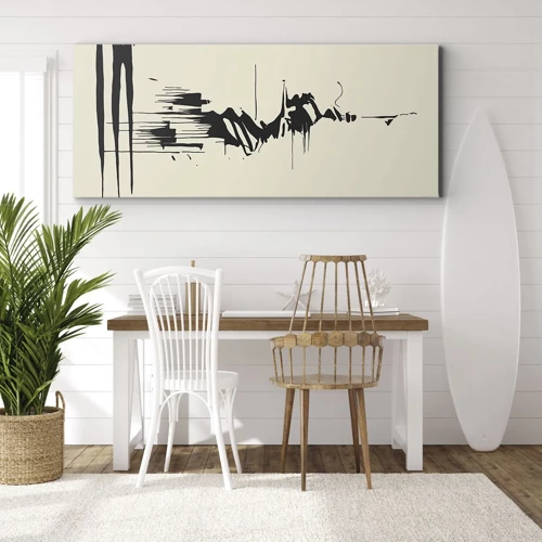 Quadro em tela - Abstração apressada - 100x40 cm