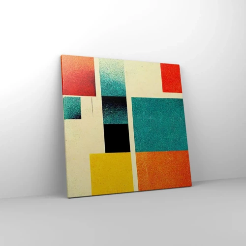 Quadro em tela - Abstração geométrica – boa energia - 60x60 cm