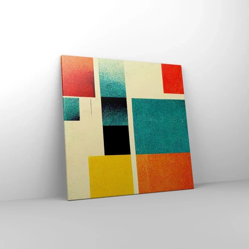 Quadro em tela - Abstração geométrica – boa energia - 70x70 cm