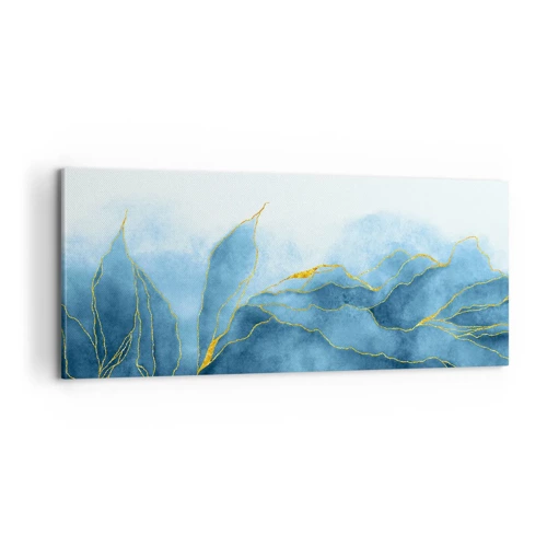 Quadro em tela - Azul dourado - 100x40 cm