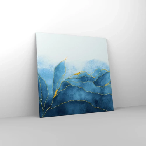 Quadro em tela - Azul dourado - 70x70 cm