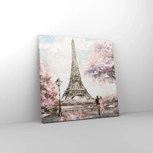 Quadro em tela - Caminhada de abril por Paris - 30x30 cm