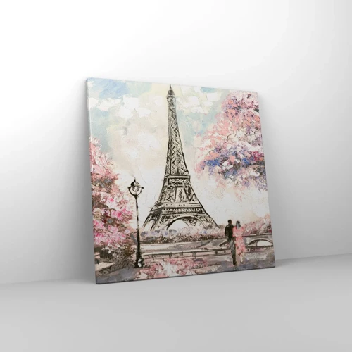 Quadro em tela - Caminhada de abril por Paris - 50x50 cm