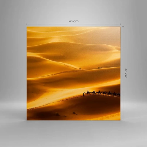 Quadro em tela - Caravana nas ondas do deserto - 40x40 cm