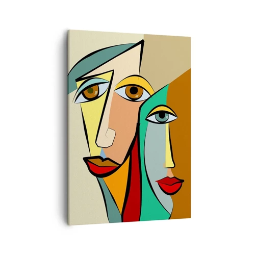 Quadro em tela - Casal cubista - 50x70 cm