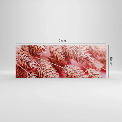 Quadro em tela - Cascata floral em rosa - 140x50 cm