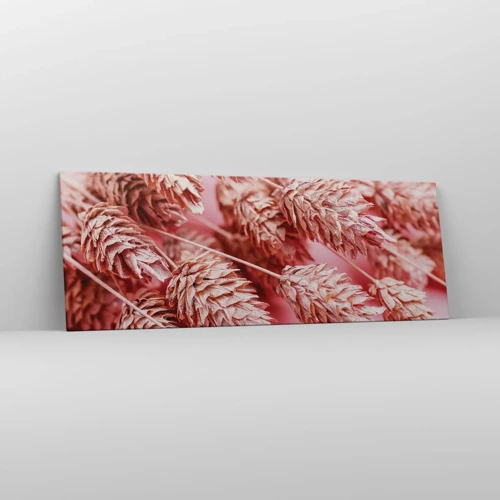 Quadro em tela - Cascata floral em rosa - 140x50 cm