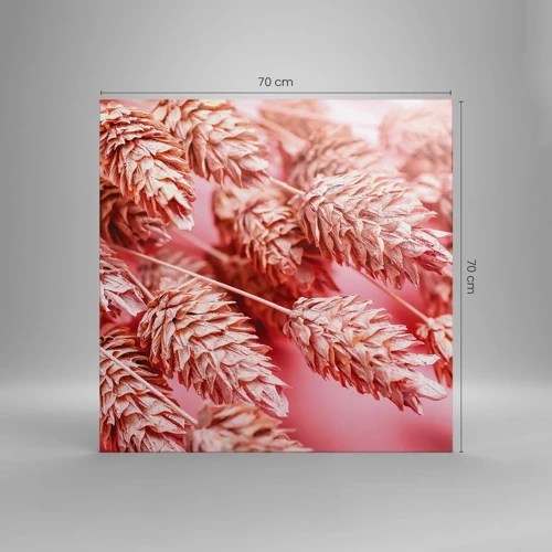 Quadro em tela - Cascata floral em rosa - 70x70 cm