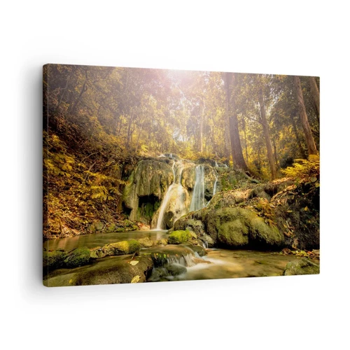 Quadro em tela - Cascata na floresta - 70x50 cm