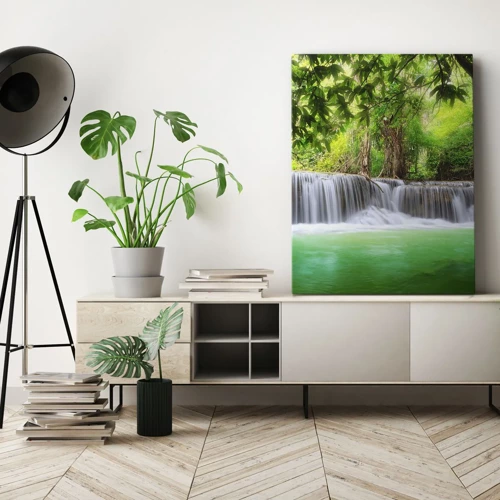 Quadro em tela - Cascata verde - 50x70 cm