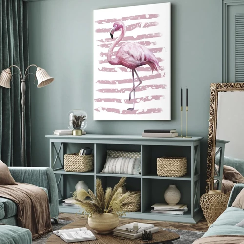 Quadro em tela - Com dignidade, embora de rosa - 65x120 cm