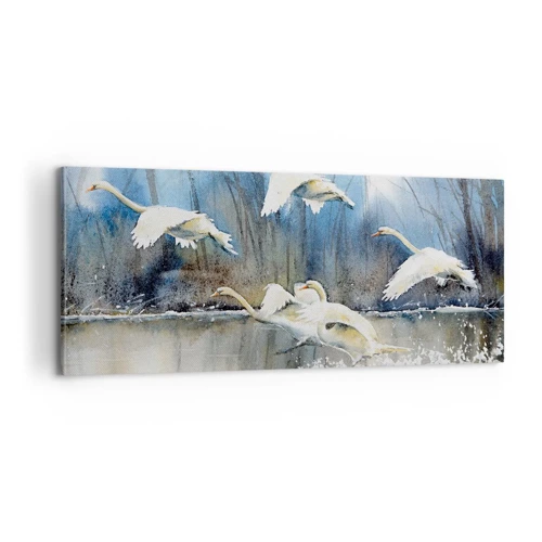 Quadro em tela - Como no conto de fadas sobre cisnes selvagens - 100x40 cm