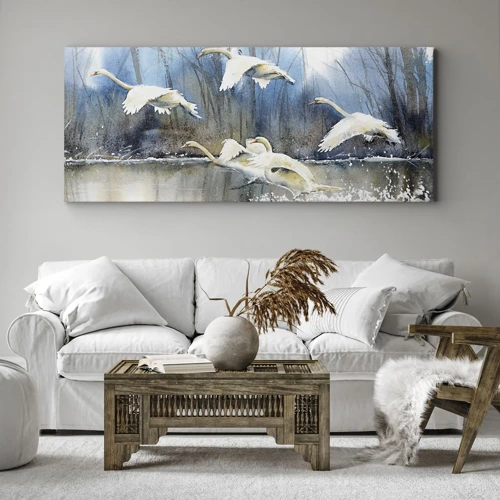 Quadro em tela - Como no conto de fadas sobre cisnes selvagens - 120x50 cm