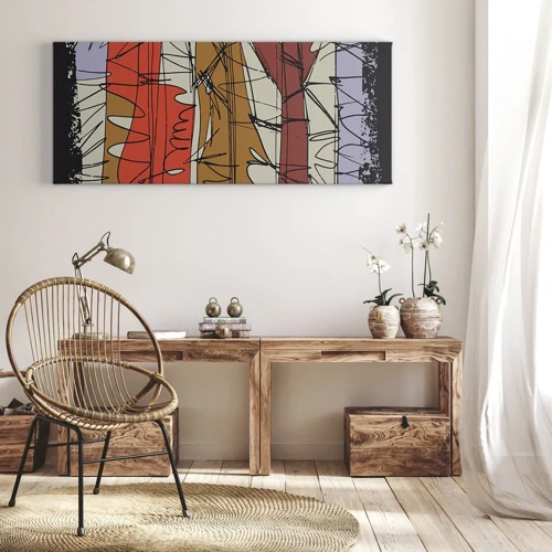 Quadro em tela - Composição espontânea - 100x40 cm