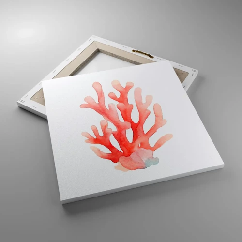 Quadro em tela - Coral de cor coral - 40x40 cm