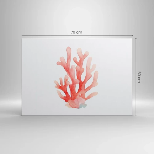 Quadro em tela - Coral de cor coral - 70x50 cm