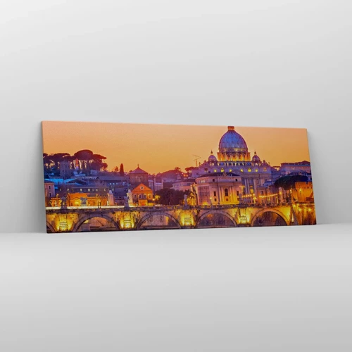 Quadro em tela - Crepúsculo sobre a Cidade Eterna - 140x50 cm