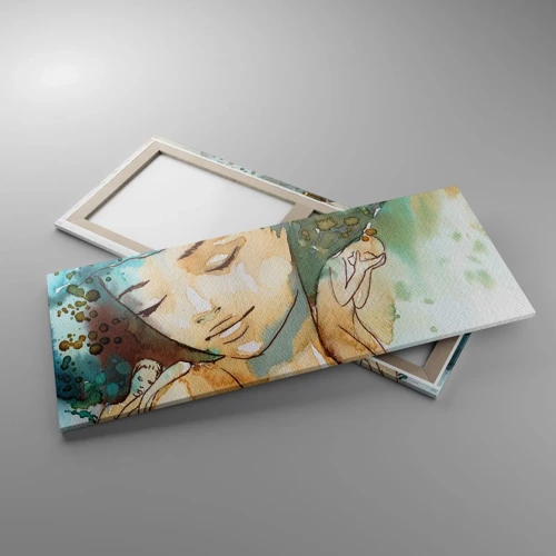 Quadro em tela - Dama em azul - 120x50 cm