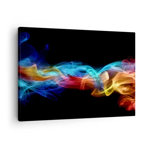 Quadro em tela - Dança da névoa em arco-íris - 70x50 cm