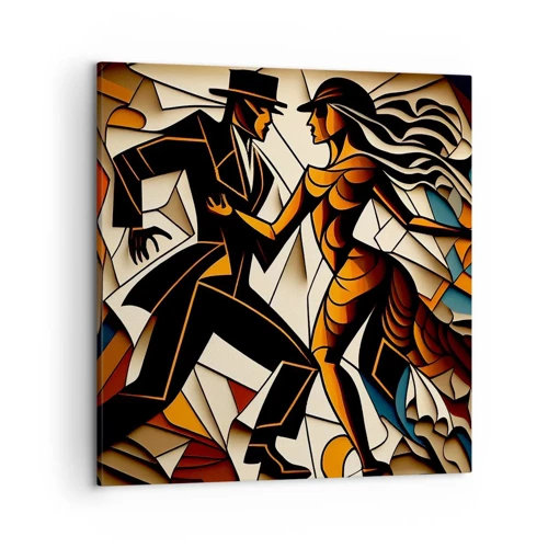 Quadro em tela - Dança de paixão e paixão - 50x50 cm