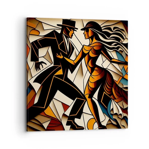 Quadro em tela - Dança de paixão e paixão - 70x70 cm