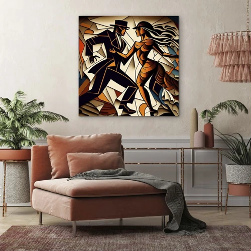 Quadro em tela - Dança de paixão e paixão - 70x70 cm