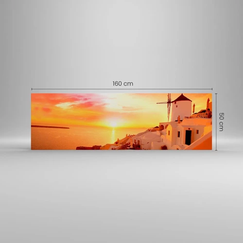 Quadro em tela - Derreter em branco e ouro - 160x50 cm