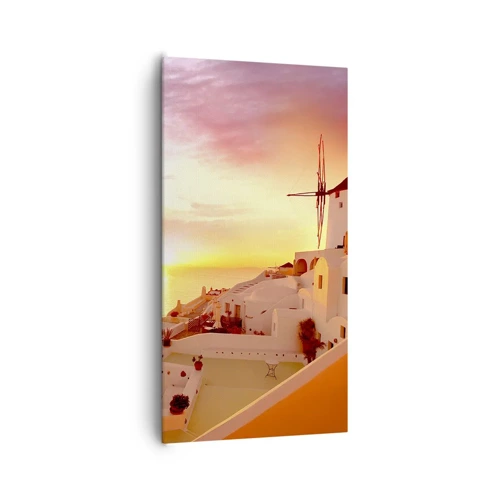 Quadro em tela - Derreter em branco e ouro - 65x120 cm