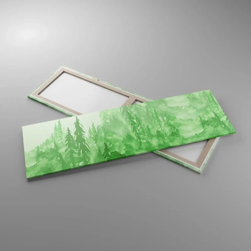 Quadro em tela - Desfocado pela névoa verde  - 160x50 cm