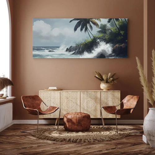 Quadro em tela - Em uma costa tropical - 100x40 cm