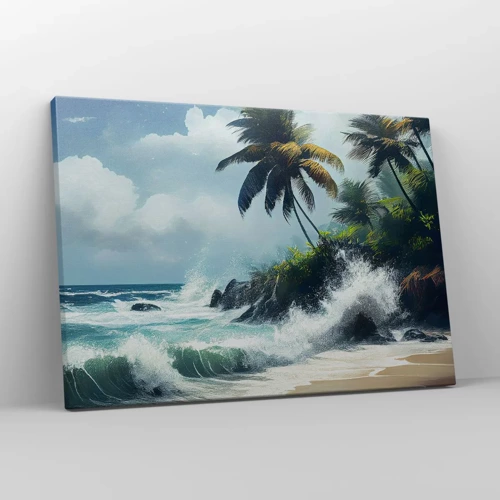 Quadro em tela - Em uma costa tropical - 70x50 cm