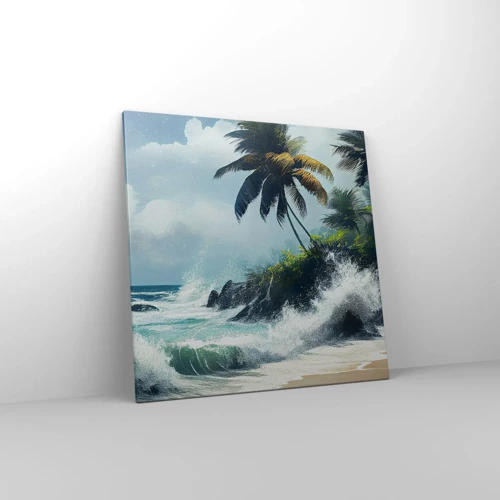 Quadro em tela - Em uma costa tropical - 70x70 cm