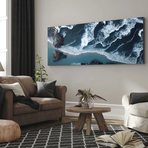 Quadro em tela - Envolto em ondas - 100x40 cm