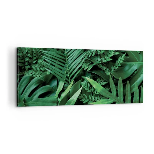 Quadro em tela - Envolto em verde - 100x40 cm