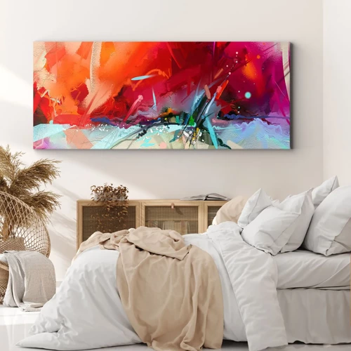 Quadro em tela - Explosão de luzes e cores - 100x40 cm