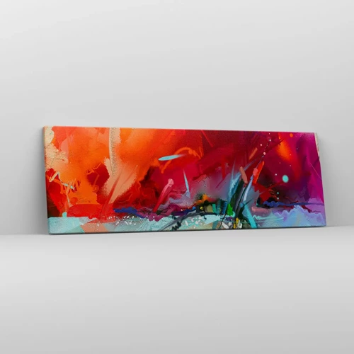 Quadro em tela - Explosão de luzes e cores - 90x30 cm