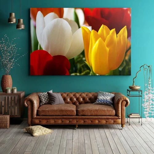 Quadro em tela - Febre das tulipas - 70x50 cm