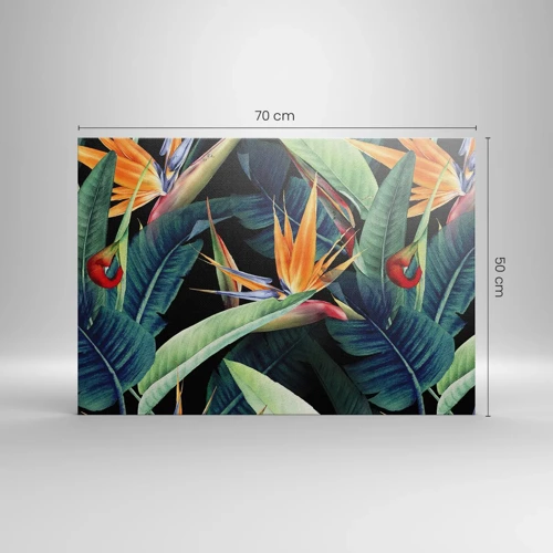 Quadro em tela - Flores ardentes dos trópicos - 70x50 cm