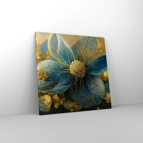 Quadro em tela - Florescer com ouro - 60x60 cm