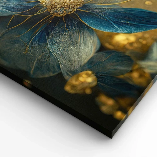 Quadro em tela - Florescer com ouro - 60x60 cm