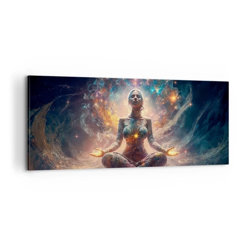 Quadro em tela - Fluxo de boa energia - 100x40 cm