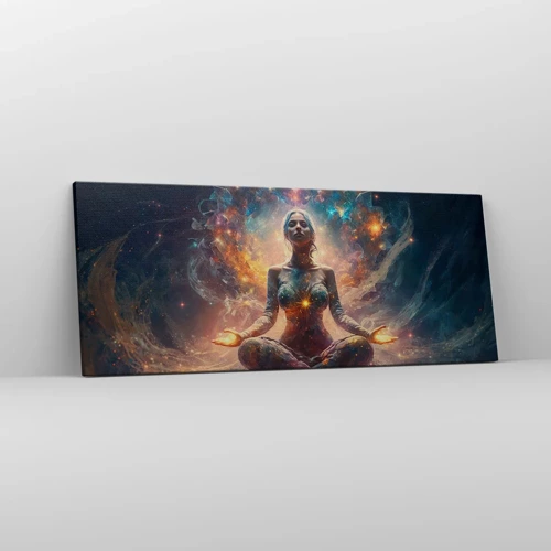 Quadro em tela - Fluxo de boa energia - 100x40 cm